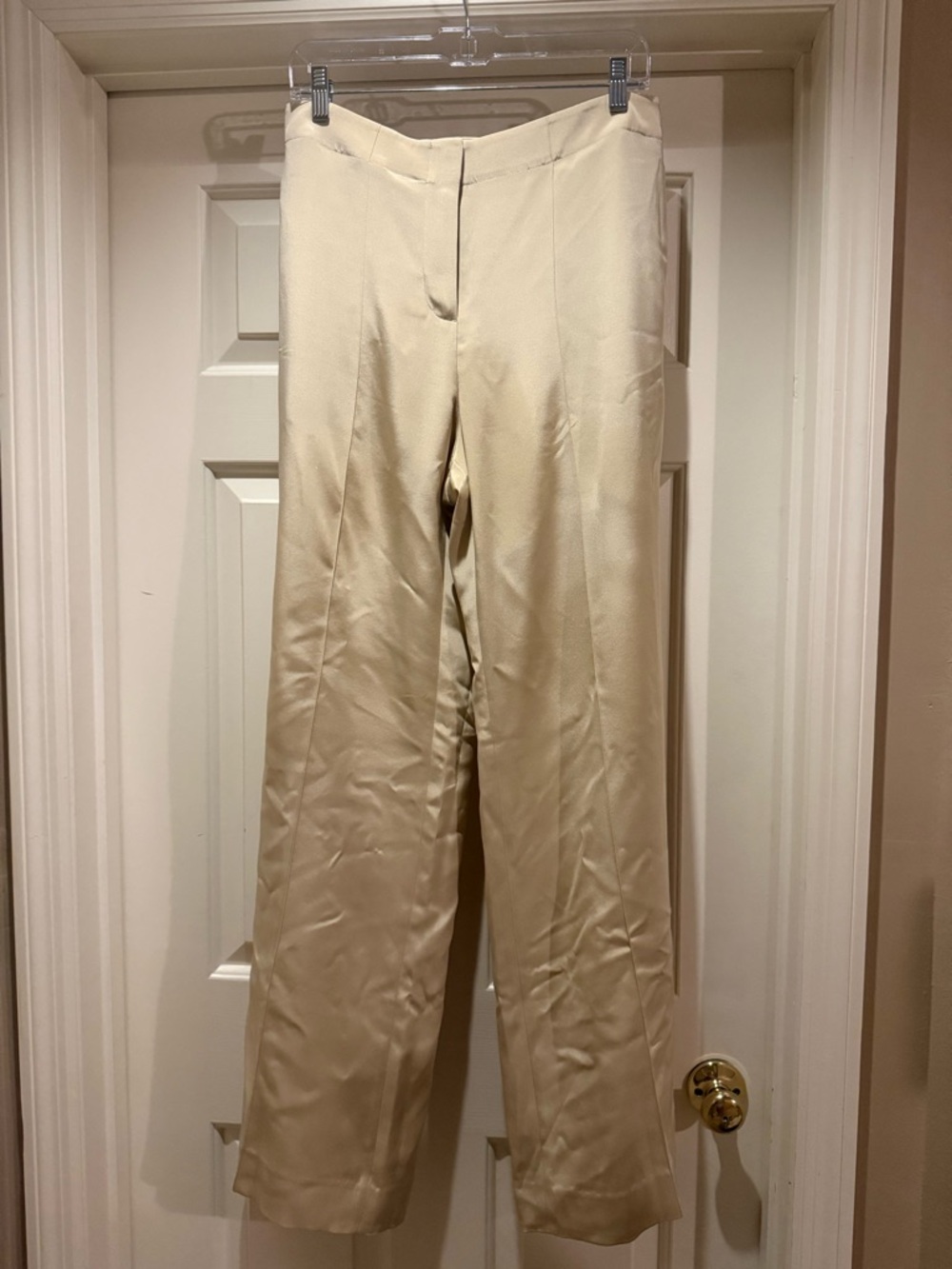 LILYSILK 100% Silk Trousers Straight Leg Pants - Dune - Picture 3 of 6